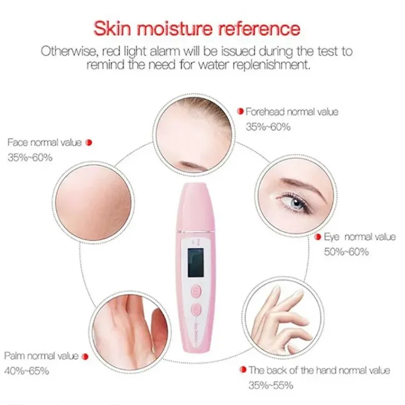 TAIGH-LCD Precise Detector Digital Skin Oil Moisture Tester For Face Care Lady Beauty Tool