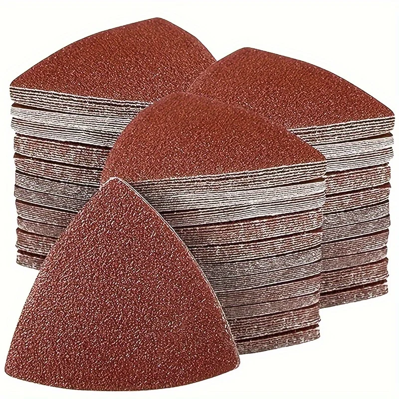 10/60Pcs Sanding Paper 90mm Triangular Hook & Loop Sandpaper Triangle Fit Oscillating Multi Tool Sanding Pad Multi Grit