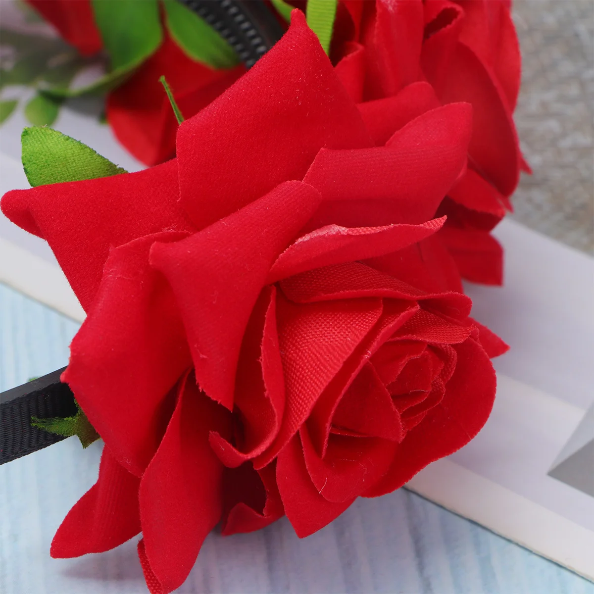 

Simulation Rose Band 3D Flower Headwrap Lightweight Creative Hair Hoop For Women Party Wedding Valentine Gift Accessories