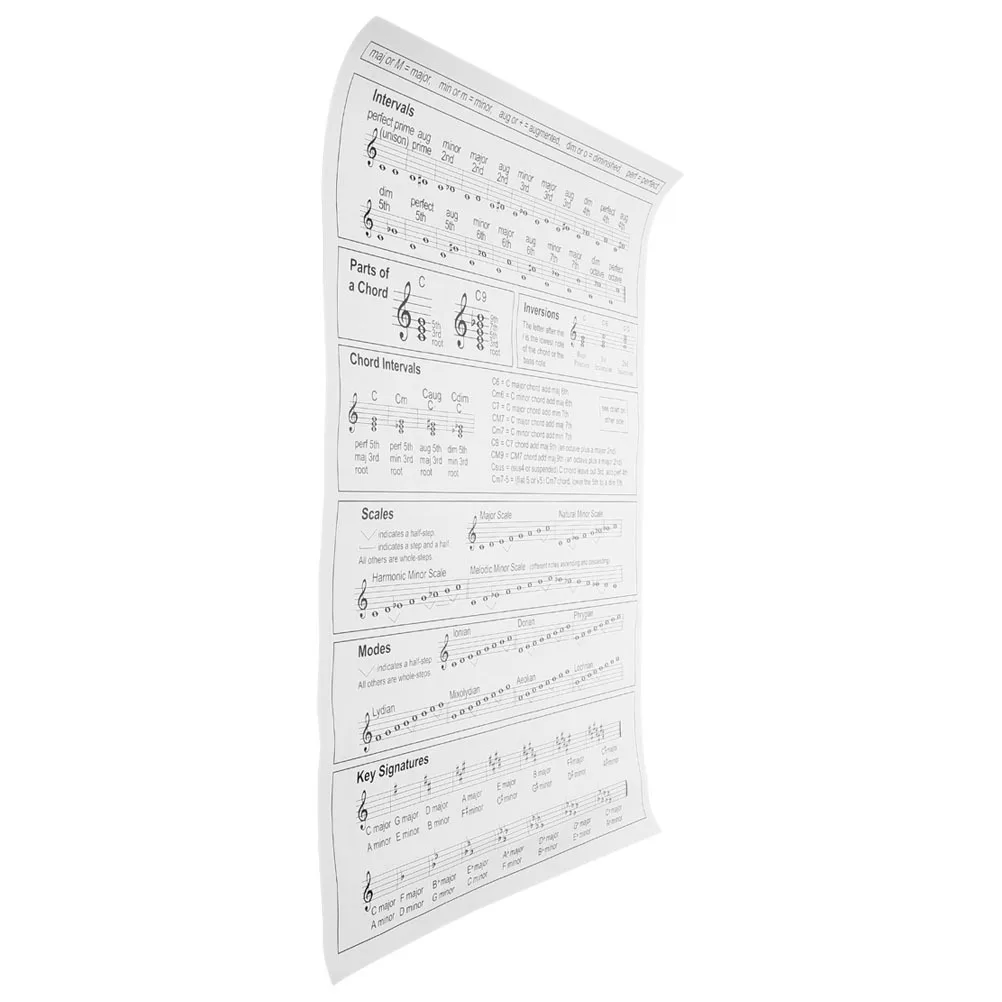 

Harp Chord Paper Learning Harp Chord Poster Portable Learning Poster For Beginner Fingering Practice Music Theory Tool Coated