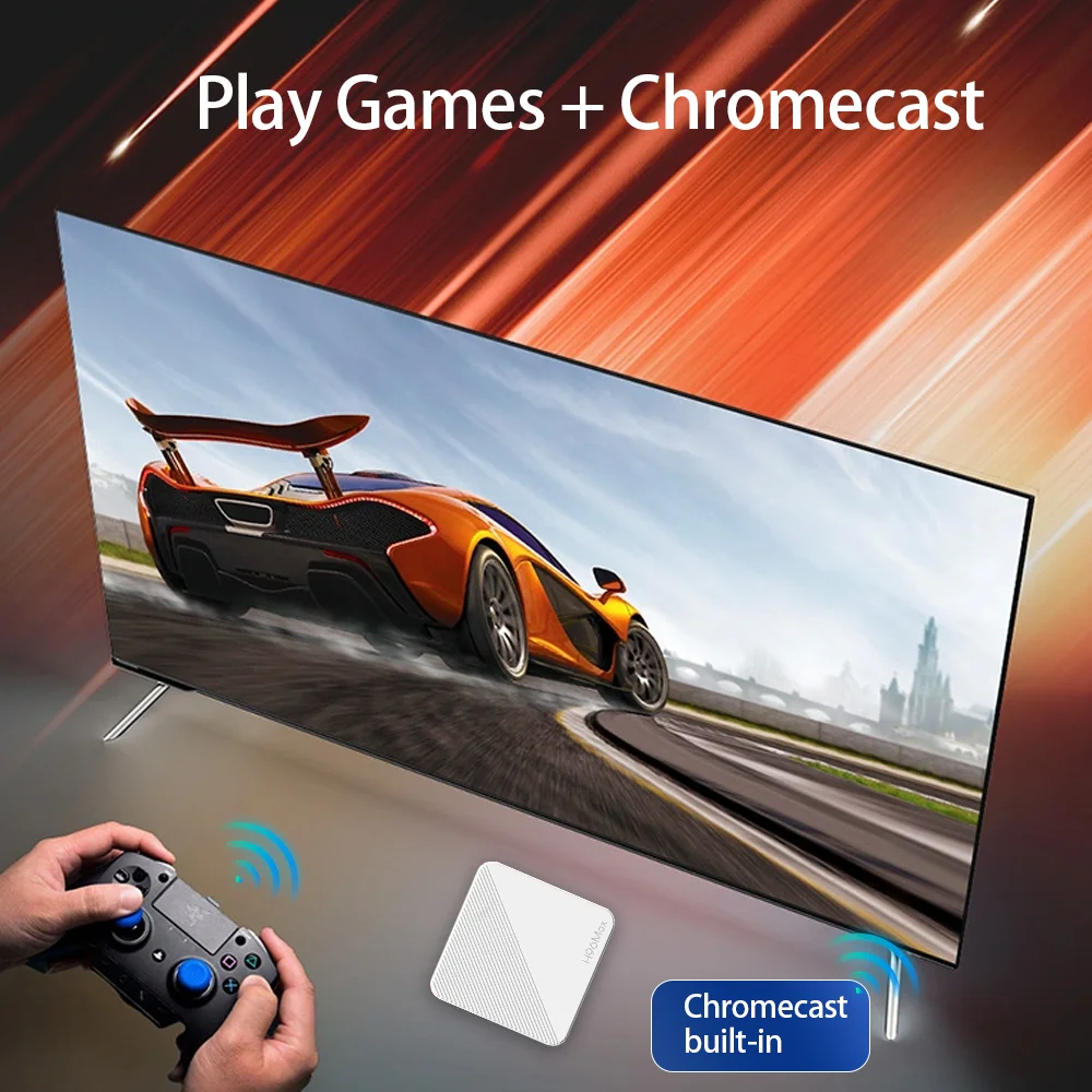 H96 MAX H313 Smart TV Box Android 14 ATV TV Box 4K @ 60fps 100M/LAN Wifi6 BT5.0 Google Voice Assistant Media Player Set Top Box