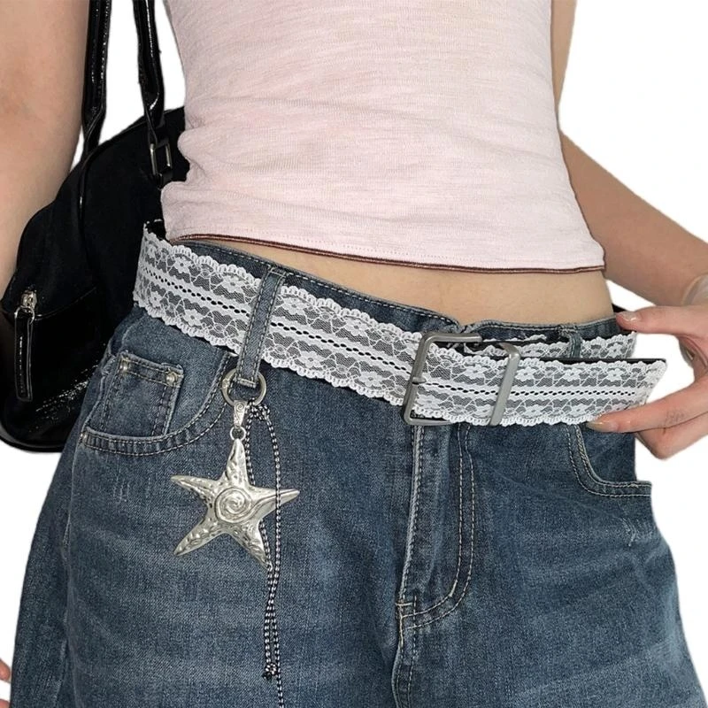 

39BD Soft Stretchable Lace Waistband Belt For Women Maternity Friendly PU Leather Elastic Design