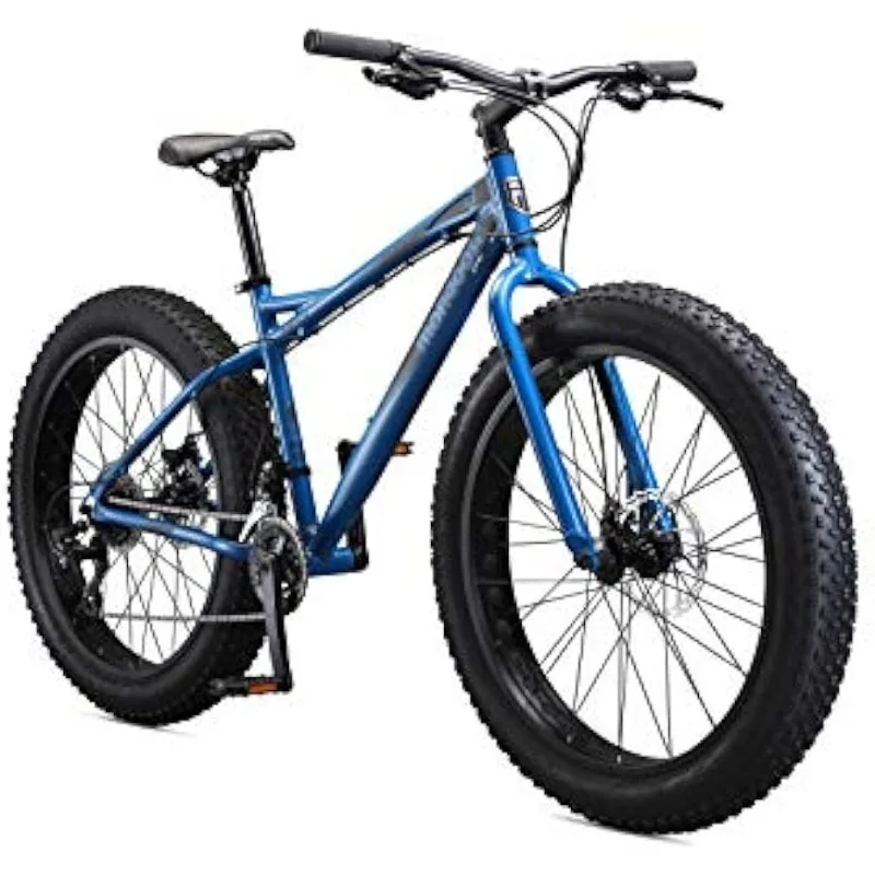 

Mongoose Juneau Men and Womens Fat Tire Mountain Bike, 26x4-Inch Big Fat Wheels, 16-Speed Trigger Shifters