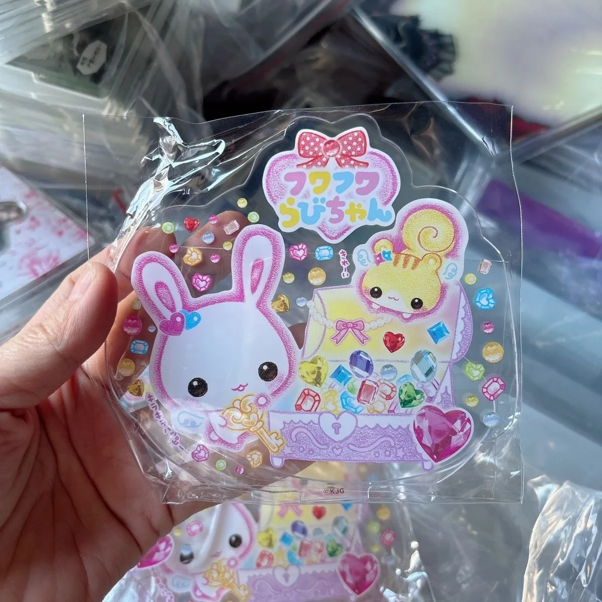 In Stock Japan Revivalism Showa Heisei Colorful Bubble Rabbit Acrylic Standee Desktop Decoration Resin Casting Flat Stickers Toy