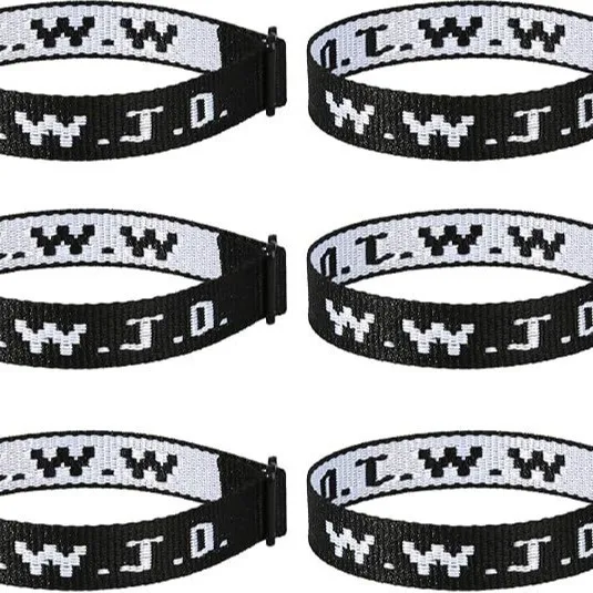 ﻿ 3 قطعة ماذا سيفعل يسوع wwjd أساور النساء الرجال الصليب مطرز أساور مجموعة WWJD-سيوع سوف يفعل ما سوار مجوهرات هدايا