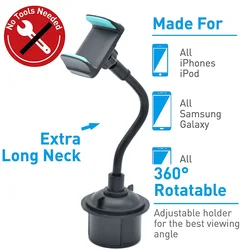Universal Cup Holder Phone Mount Adjustable Car Phone Holder Cup Holder Cell Phone in Car