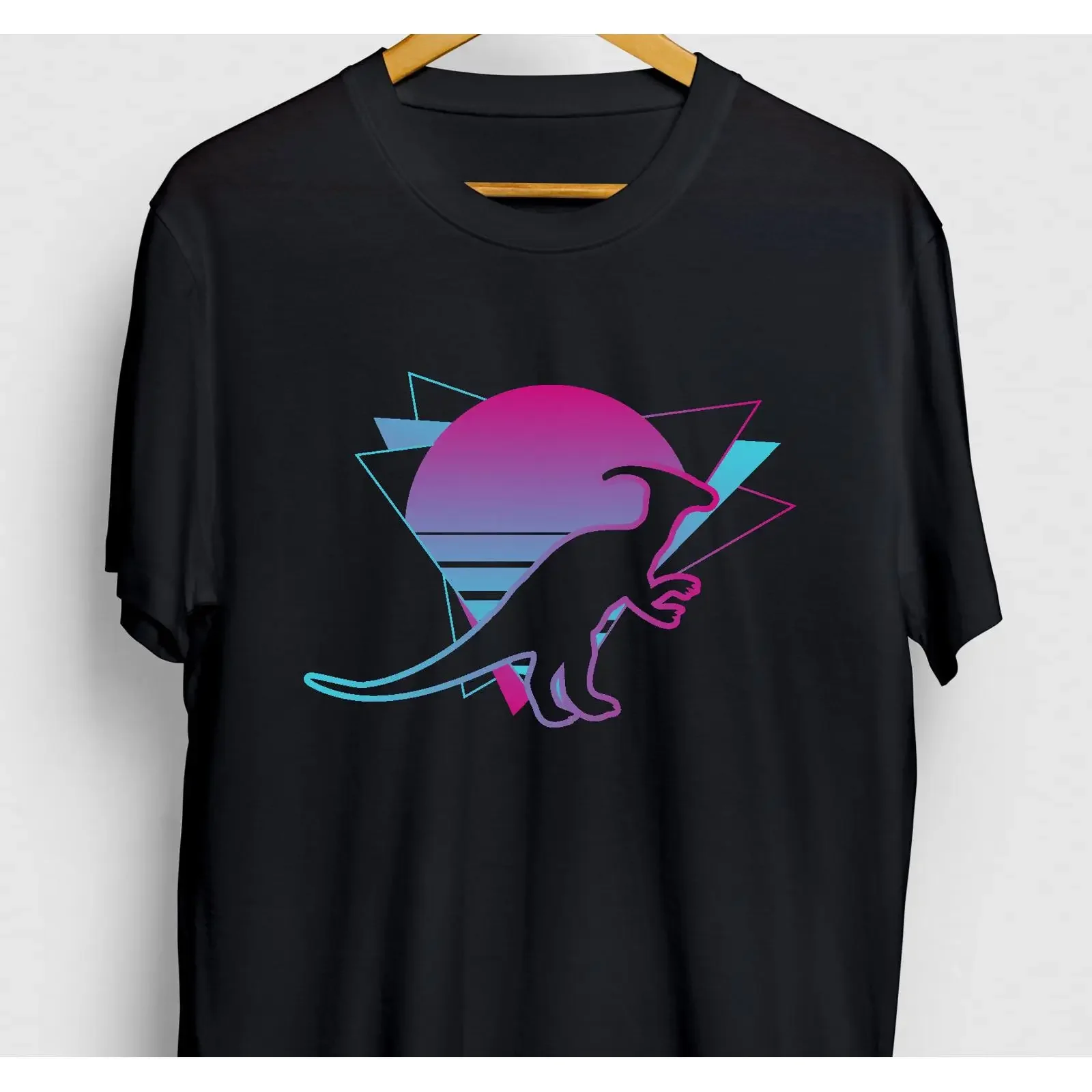80s Vaporwave Parasaurolophus T shirt Retro Dinosaur Dino for Jurassic Prehistoric Animal Lover vintage Washed Breathable Soft