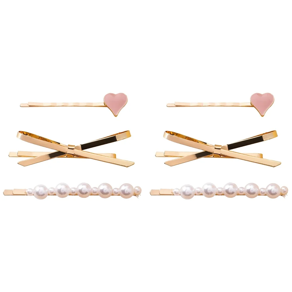 

6PCS Bow Hair Clip Set Pearl Decorative Accessories for Wedding Bridesmaid Party Daily Life Stylish Fashionable