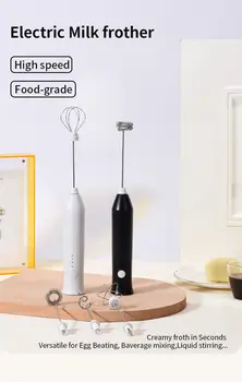 3 v 1 elektrický napěňovač mléka, dobíjecí šlehač vajec, metla na kávu, mixér, mini ruční napěňovač, vysoká rychlost, mixér na nápoje 3 rychlosti 6 nejlepší prodej dobíjení šlehače kávy - №6