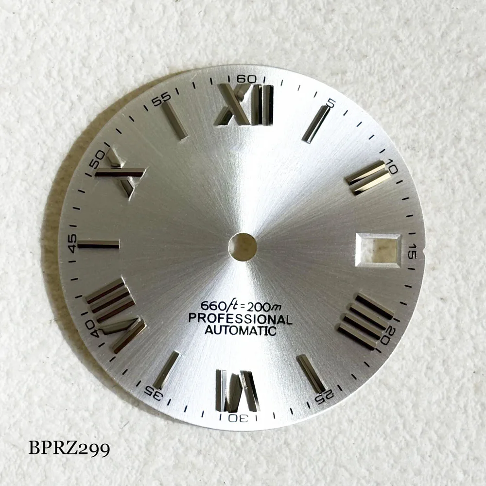 Rome Numerals S Dial 28.5mm Green S Dial Watch Dial for Date S Logo Dial NH35 NH36 Movement Modified S Dials Watches Accessories