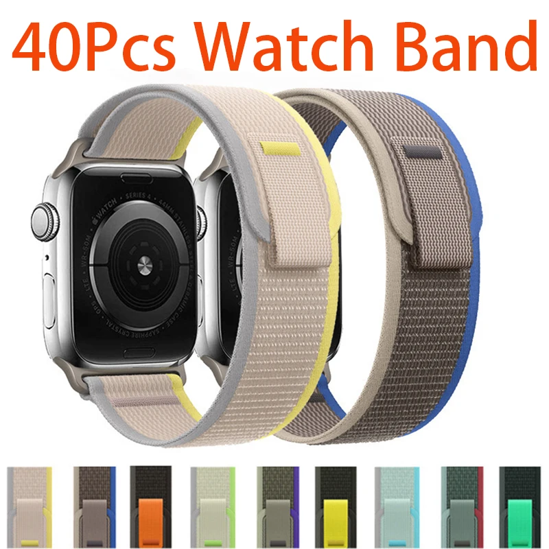 40 шт. нейлоновый ремешок для Apple Watch Band 49 мм 44 мм 40 мм 45 мм 41 мм 42 мм браслет для IWatch Ultra Series 7 6 5 3 Se 8 ремешок