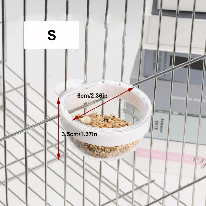 8/5/4/3/2/1pcs Transparent Feeder Bird Seed Feeder Hanging Food Box and Trough Parrot Feeder Cage Accessories Bird Supplies