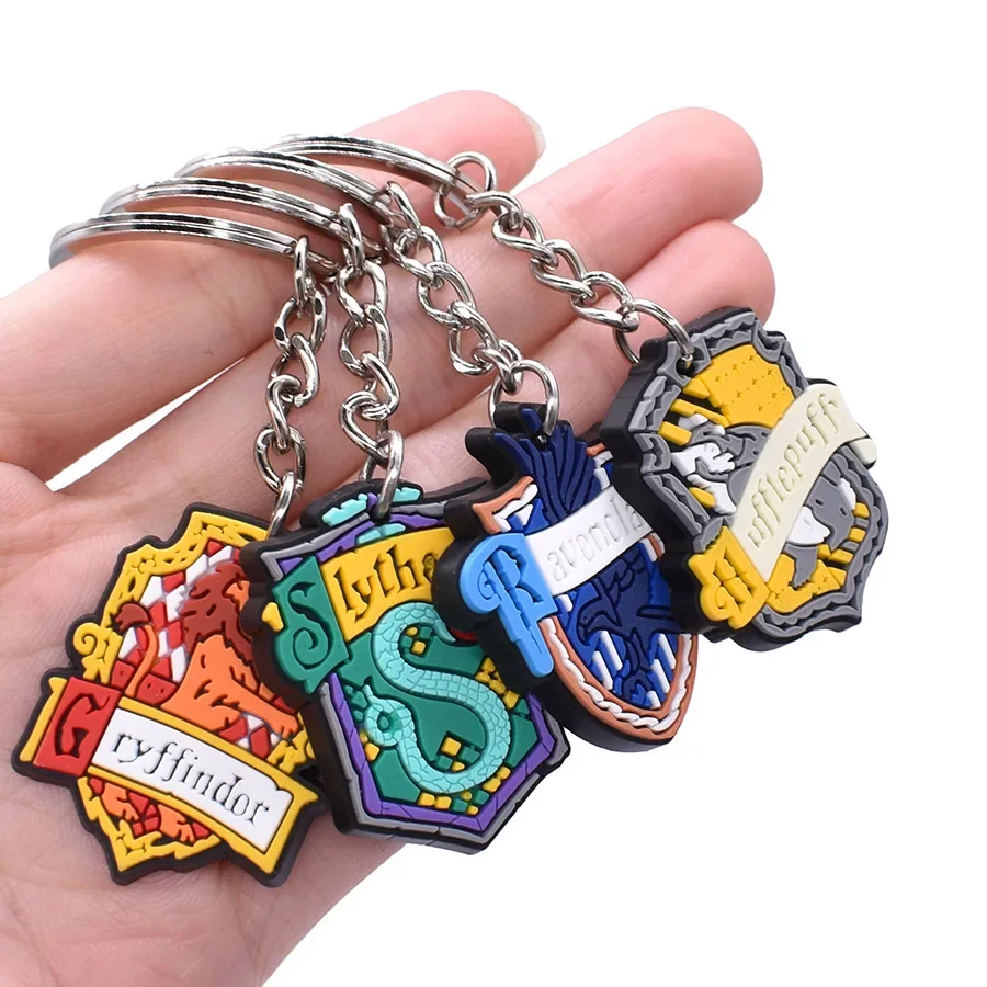 Harris Magician Boy Creative School of Witchcraft and Wizardry Keychain PVC Cute Character Book Bag Car Key Decoration