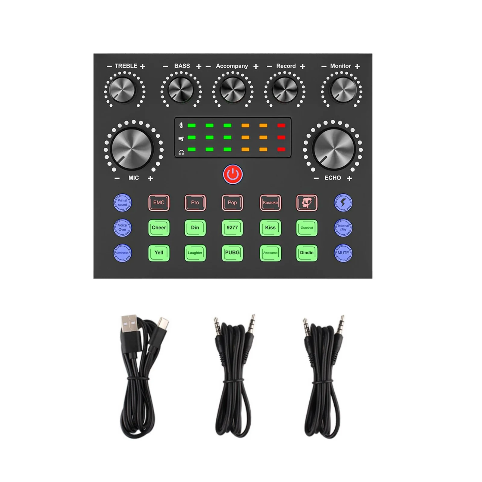 1Pc V8S Audio USB External Sound Card Live Sound Mixer Personal Entertainment Streamer Live Broadcast For Phone PC Computer