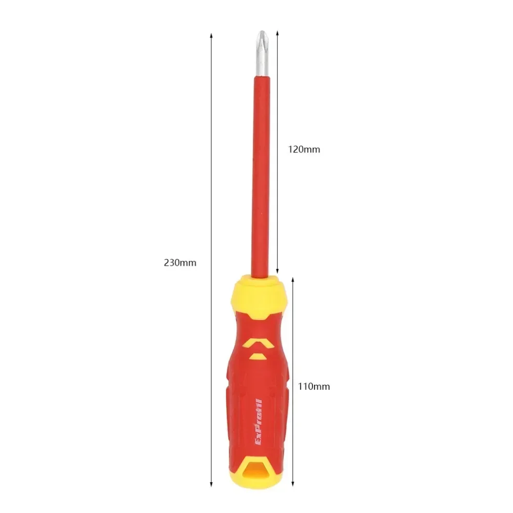 230mm VDE Insulated Electricians 6.5mm Slotted Phillips Head Screwdriver With VDEHandle For Electrician Maintenance