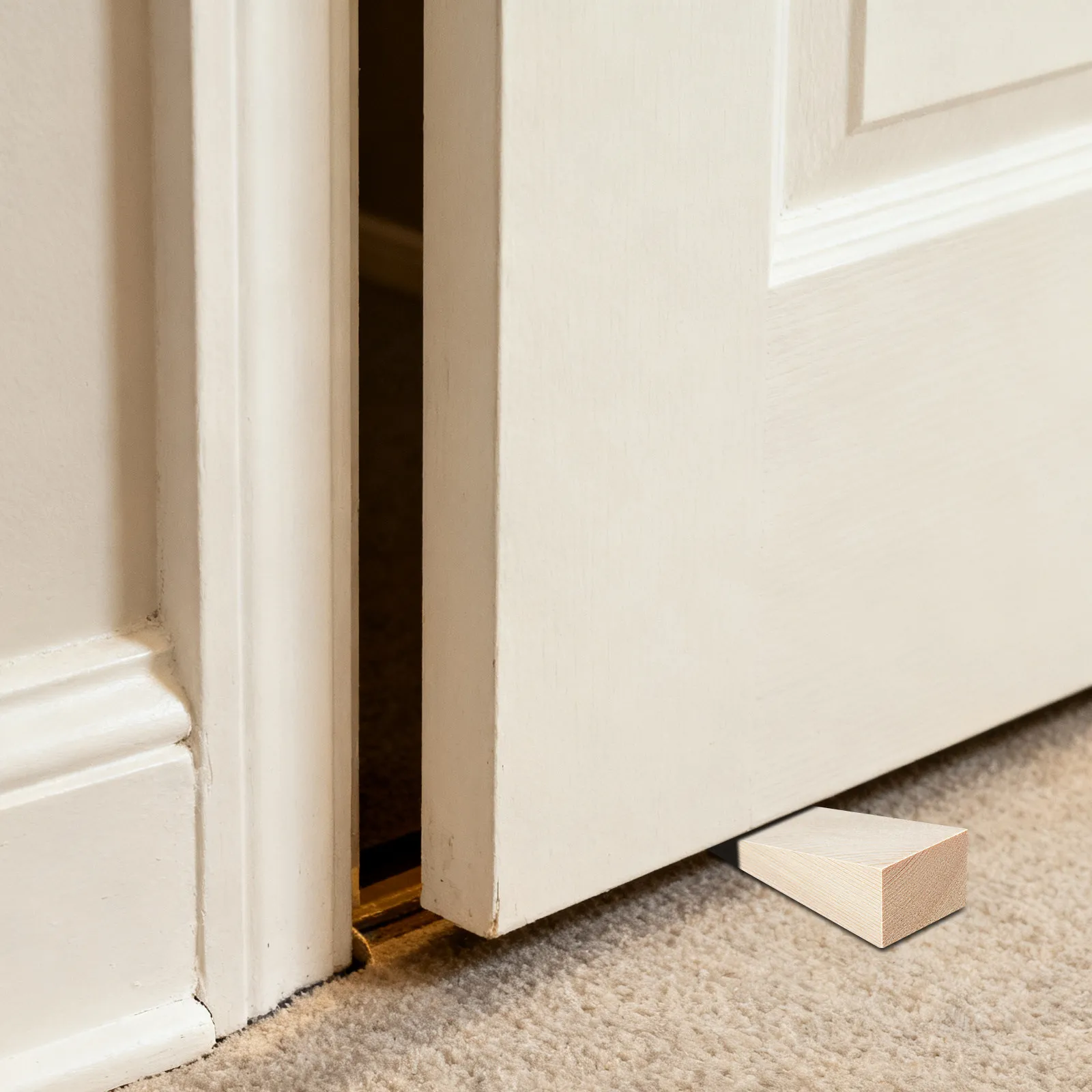 4Pcs Wooden Triangle Wedges for Door Window Setup Triangular Blocks Door Stop Blocks Smooth Finish Triangular Wedge