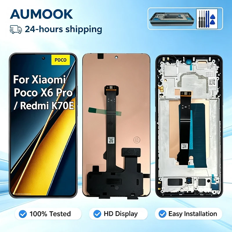 New Super AMOLED LCD For Xiaomi Redmi K70E Touch Screen Digitizer Assembly For Poco X6Pro Display Replacement Repair Spare Parts