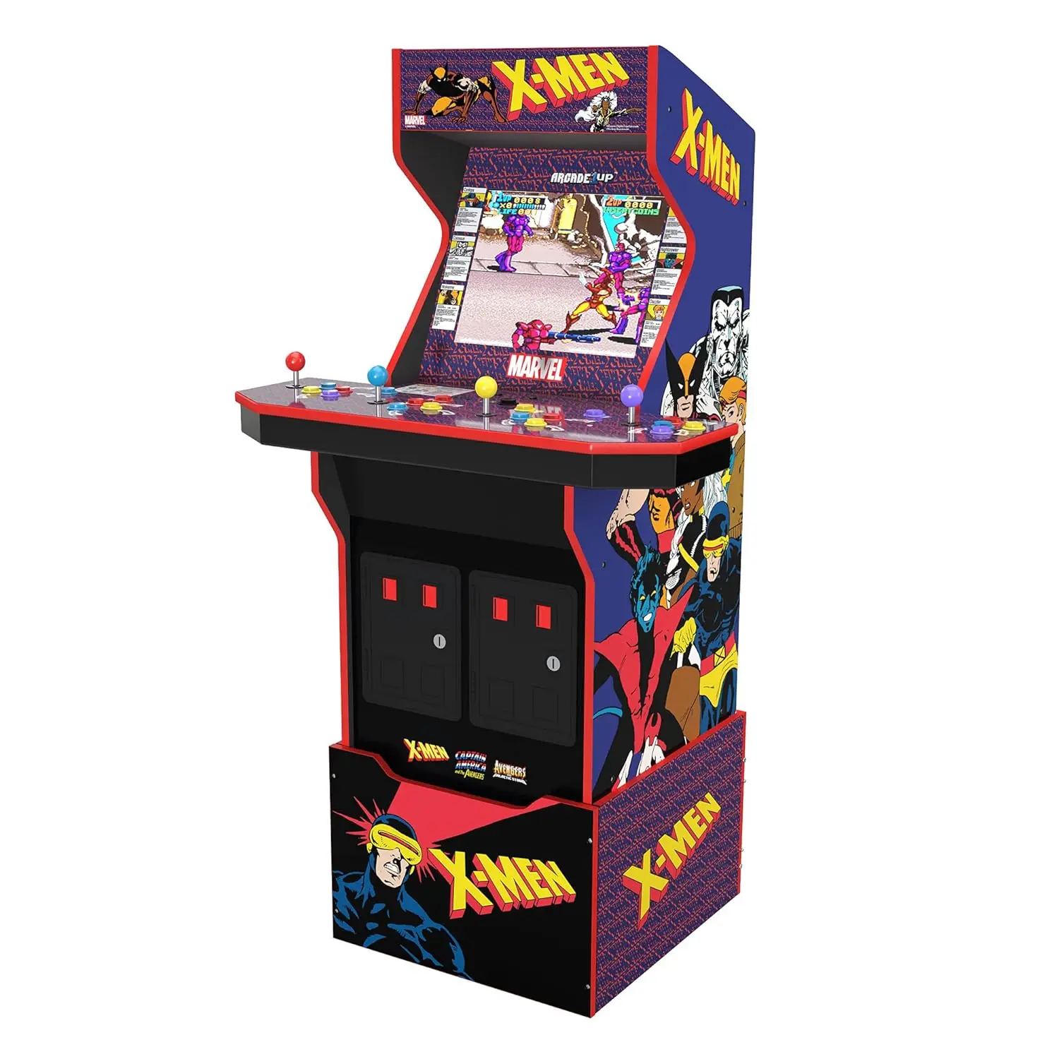 Arcade1Up X-Men 4 Player Arcade Machine (with Riser & Stool) - Electronic Games