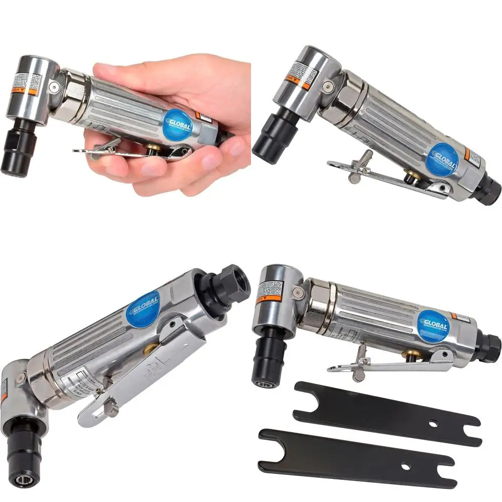 

Aluminum Housing Die Grinder with Safety Lever, 25,000 RPM, 90 PSI, 1/4 Air Inlet, Built-in Silencer for One-Hand Use