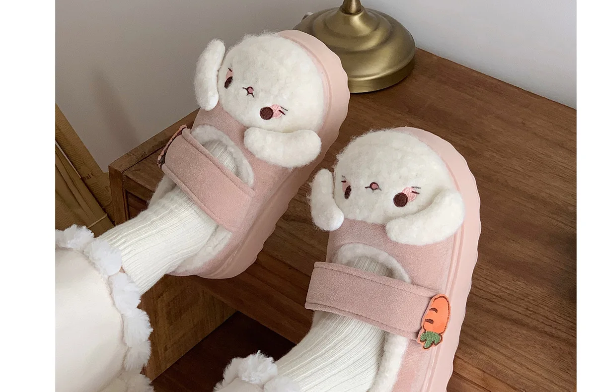Neue schwarze flauschige Katzenpantoffeln für Damen, bezaubernde Tier-Schuhe, flauschige Hausschuhe, Damen-Winter-Plüsch-Mary-Jane-Slipper. – Detail 27