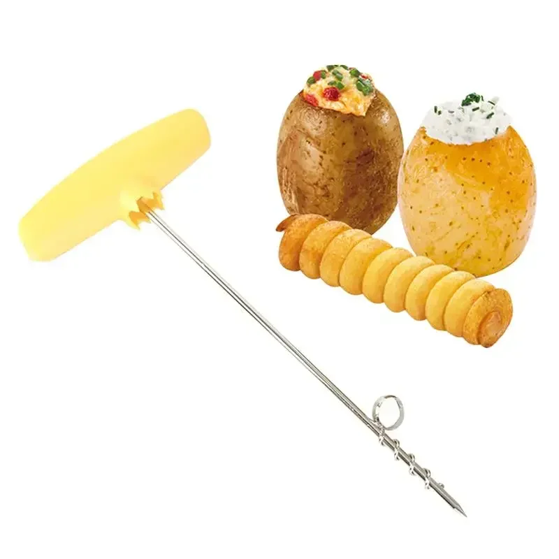 Sale Creative Potato Slicer Rotary Potato Tray Spiral Slicer Knife Handle Cut Potato Roll Kitchen Accessories Tools