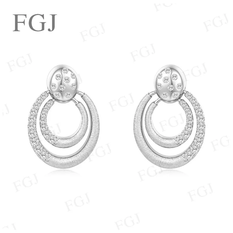 Damen Moissanit Tropfenohrringe 925 Sterling Silber Doppelreihige Creolen Zarte Feine Schmuckstücke Geschenk zum Geburtstag für Sie – Detail 6
