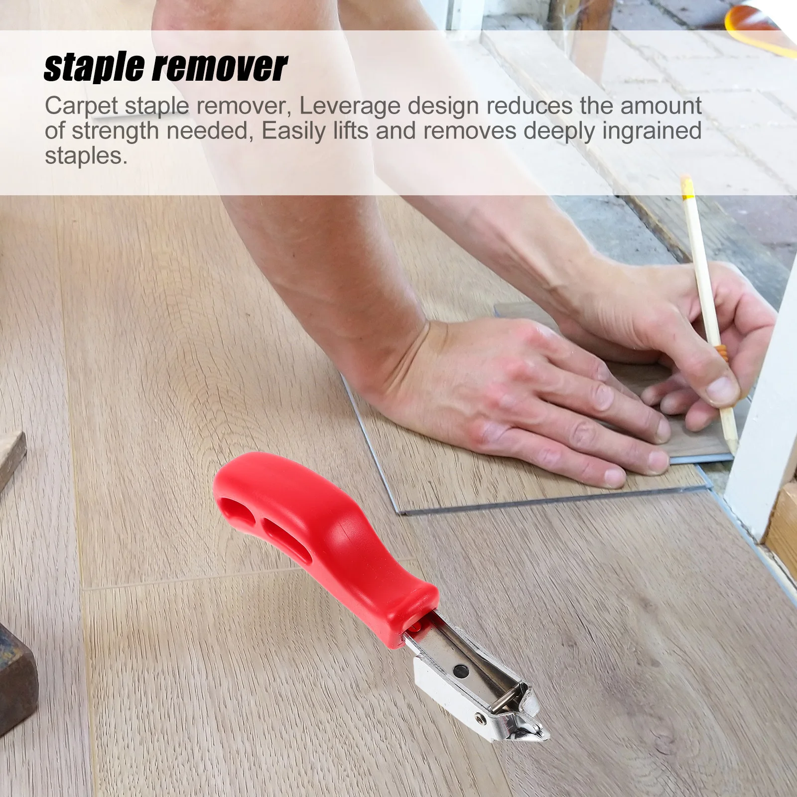

2Pcs Labor Saving Staple Remover Efficient Tack Puller for Upholstery Furniture Carpets Wooden Pallets Metal Pry Bar