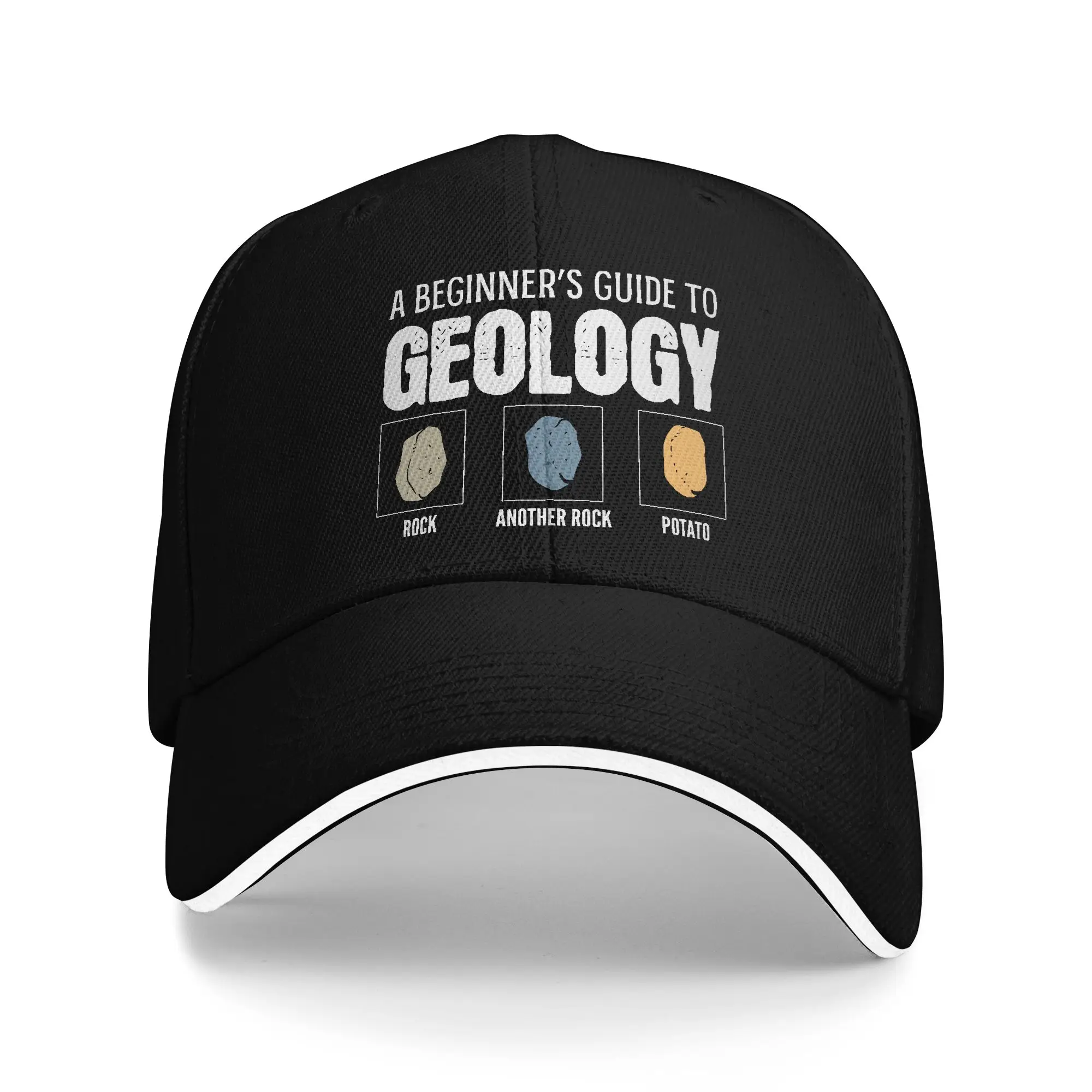 A Beginner Guide To Geology Funny Sandwich Baseball Cap Casual Adjustable Fit Rock Potato Sun Cap Men Women Gift Adult Hats