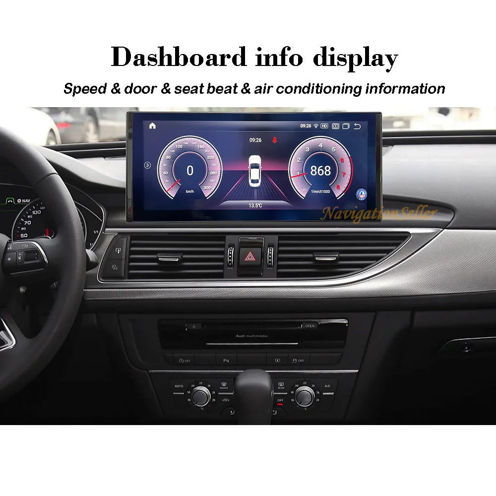 VIGOHI 12.3inch Radio for Audi A6(C7) A7(4G8) Touch Screen Stereo 2012-2018 Support Wireless CarPlay Auto 4G Youtube Tiktok