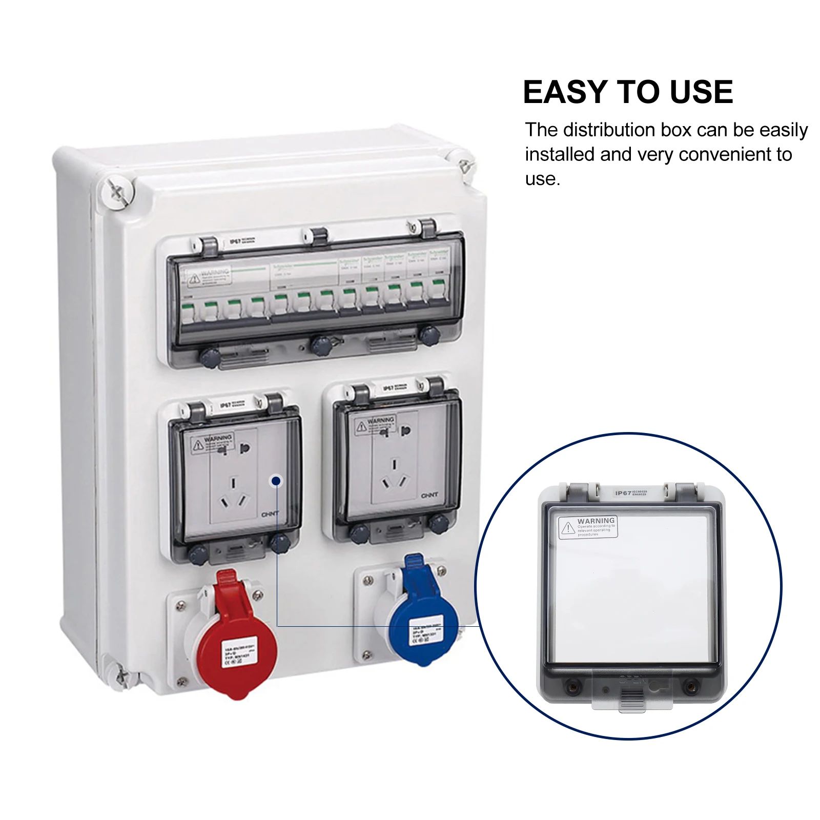 

Circuit Breaker Distribution Box 5 Way Grey Cover Waterproof Switch Protection Window Boxes Easy Installation No Burrs