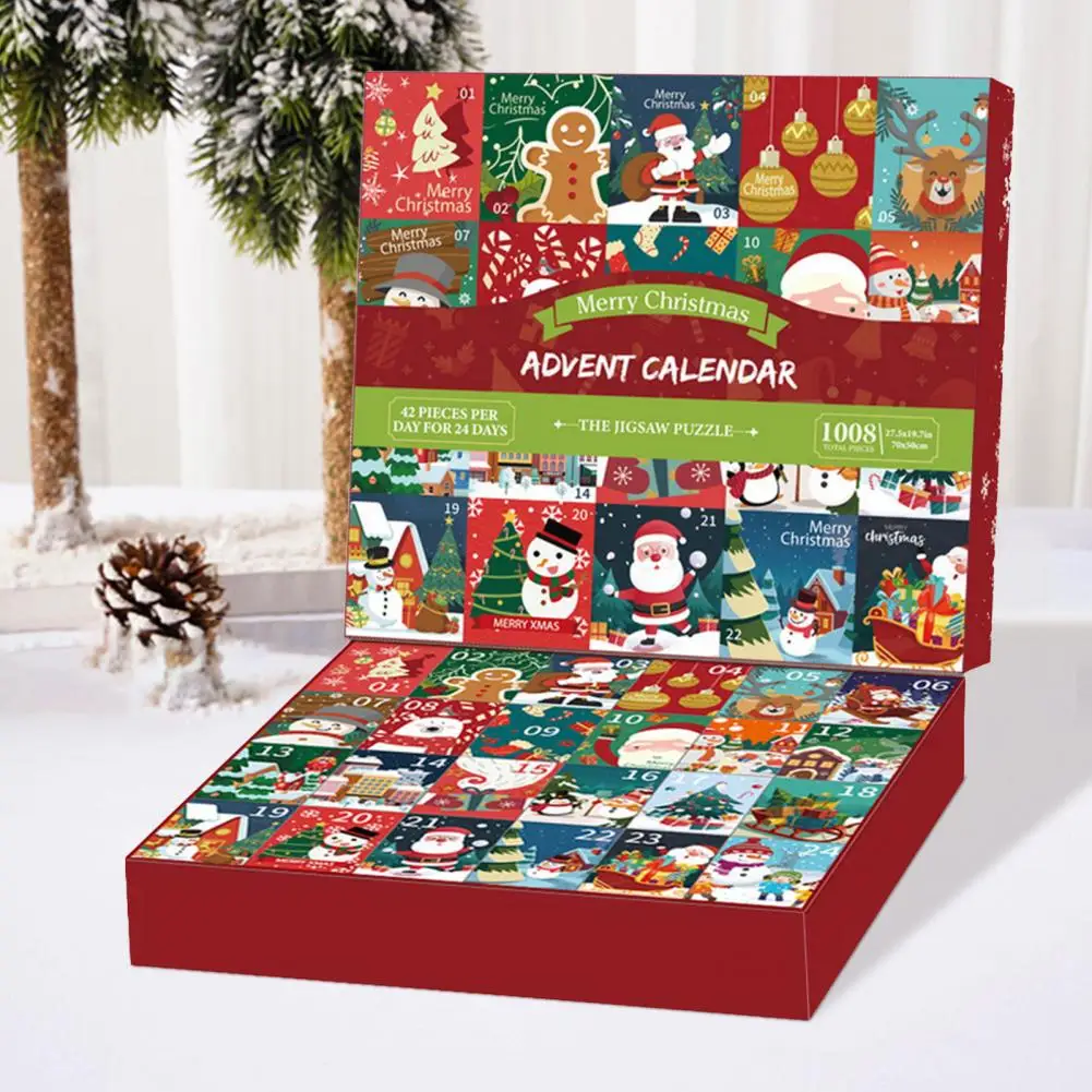 Unique Christmas Puzzle Calendar Christmas Puzzle Advent Calendar for Adults Kids 24 Days Countdown Box with Surprise Toys Teens