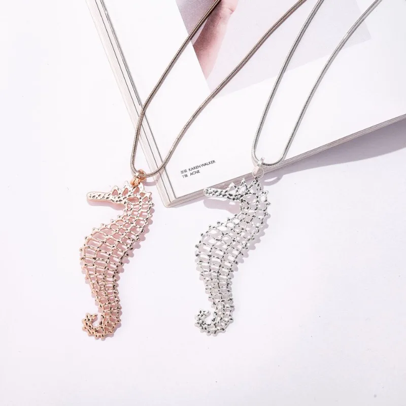

Kaseakia Hippocampus Alloy Fashion Women's Long Sweater Chain Necklace