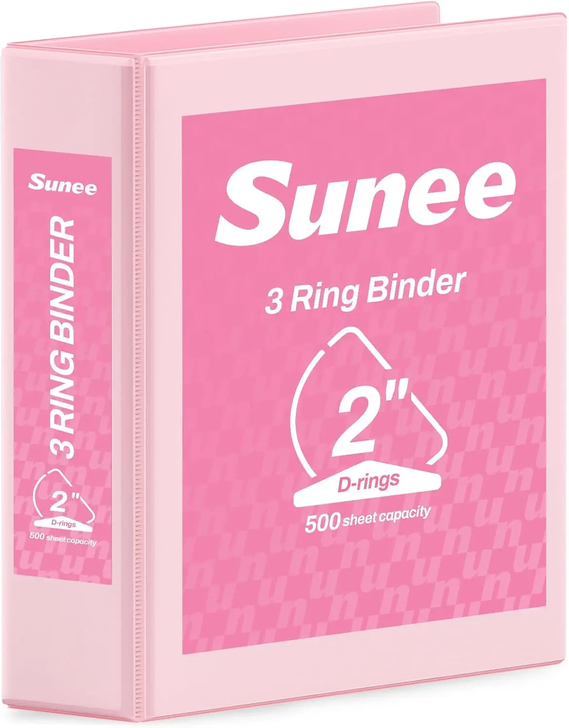 

2 Inch D-Ring Binder, Clear View, PVC-Free, Holds 8.5x11 Sheets, Pink, 1 Pack