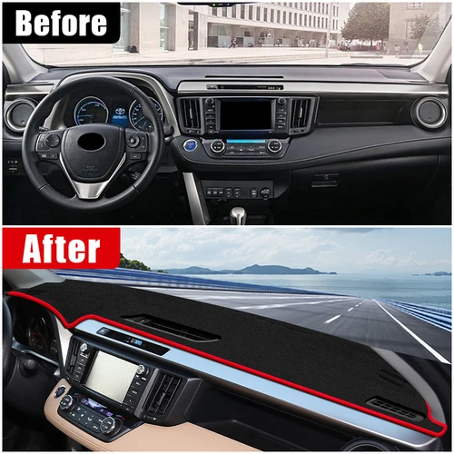 Imagen 2 del producto Para Toyota RAV4 XA40 2013 2014 2015 2016 2017 2018 RAV 4 salpicadero de coche evitar cubierta de luz Anti-UV alfombrilla antideslizante alfombras de instrumentos