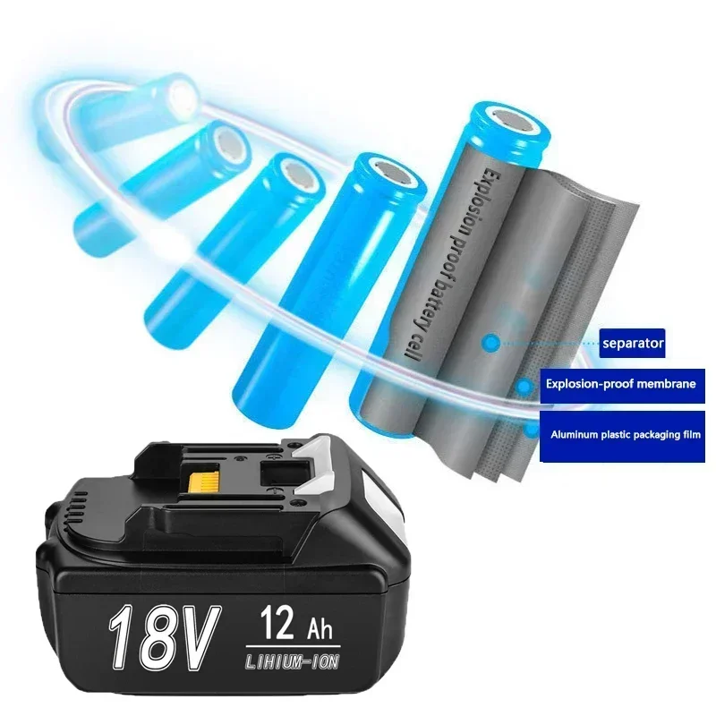 Imagem -02 - Bateria Recarregável de Íon de Lítio para Makita 18v Baterias de Substituição 18v 8000mah Bl1860 Bl1830 Bl1850 Dc18rc