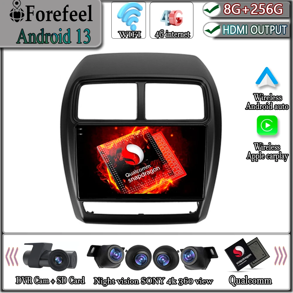 

Car Player Android 13 For Mitsubishi ASX 1 2016 - 2022 Multimedia Head Unit GPS Navigation High-performance CPU No 2 Din DVD BT