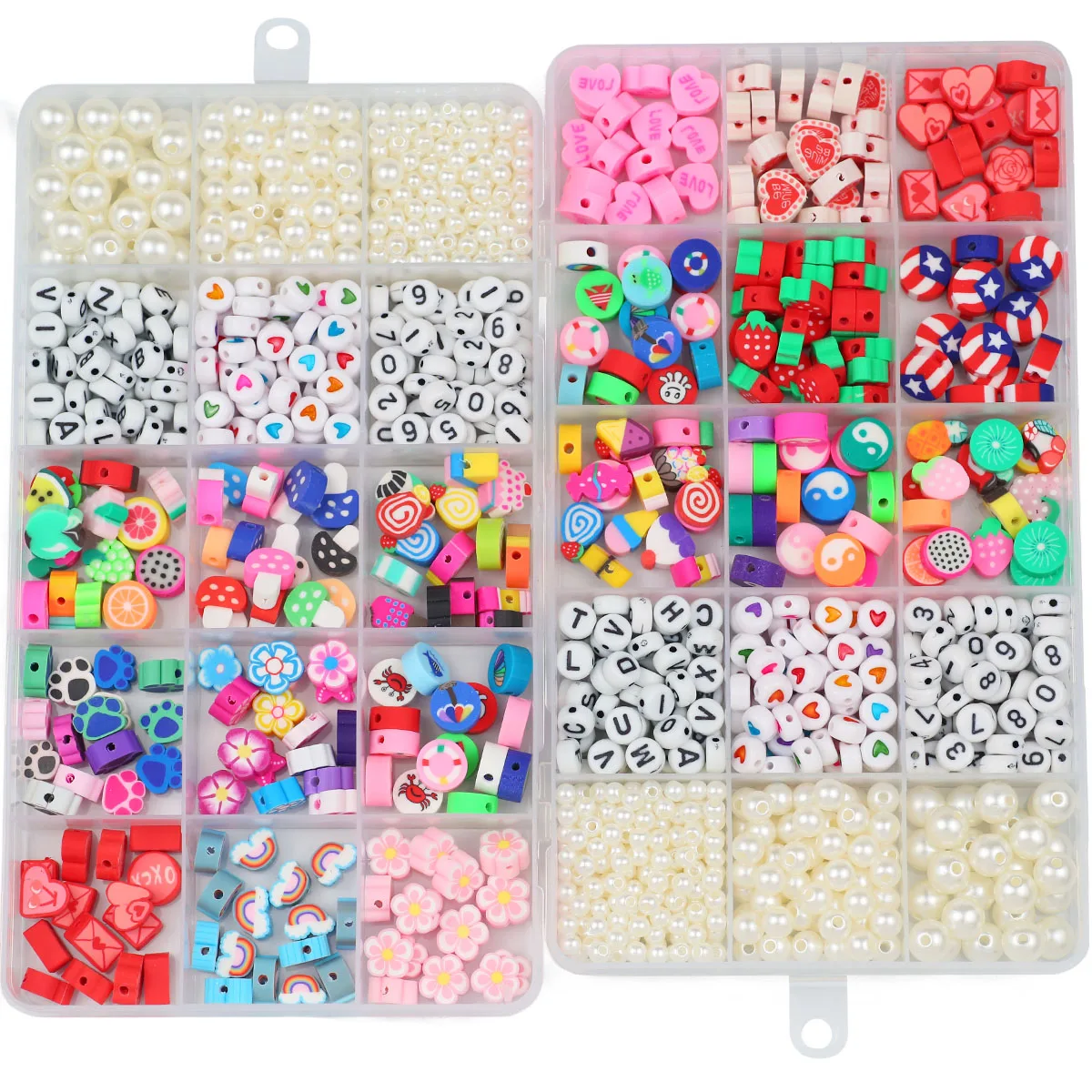 8-24 Grid Set Box Beads letter Pearl fruit flower Jewelry materials Kit For Jewelry Making Bracelet Necklace Earring Accessories