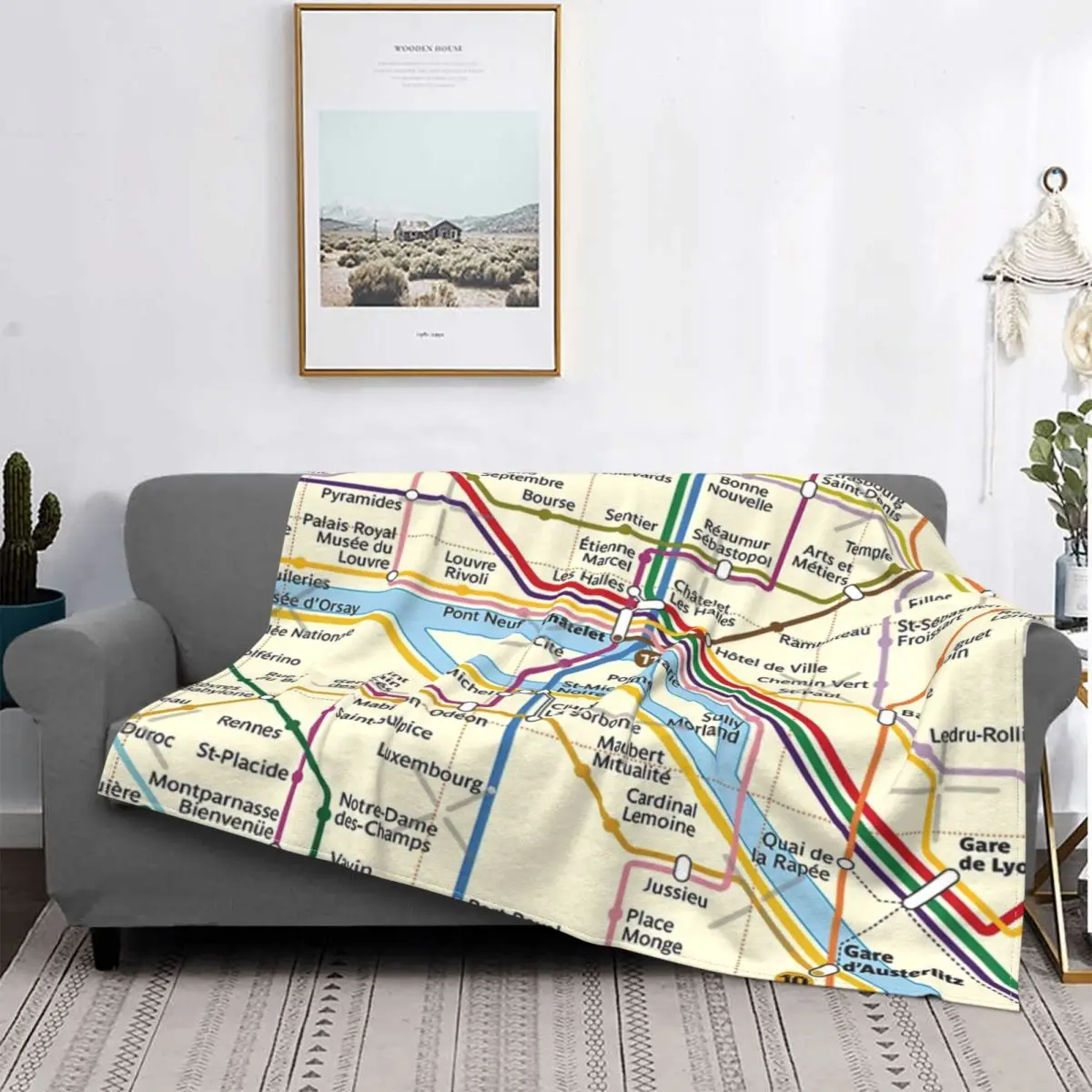 Paris Metro Map coperta copriletto sul letto copriletto Anime coperta ultraleggera