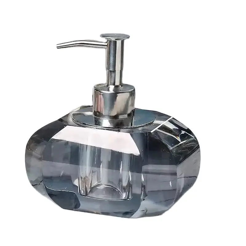 Liquid Soap Dispenser, Crystal Glass, Hand Press Type, Bath Hardware, Shower Gel, Shampoo Empty Bottle Tray Sold Separately New