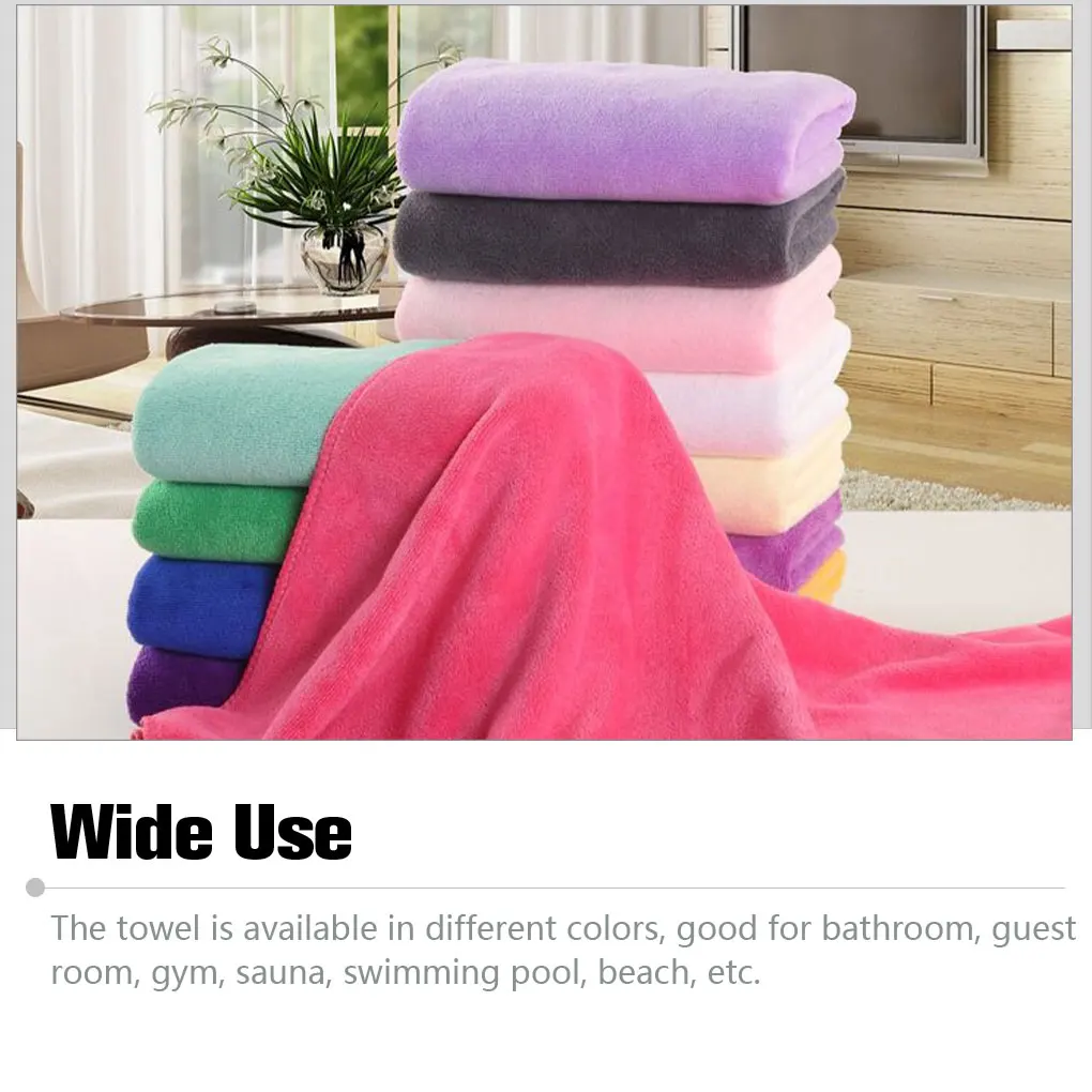 Microfiber Bath Towel Double-Sided Velour Spa Fitness Washrag Machine Washable Washcloth Bathroom Gray 100200/Thick