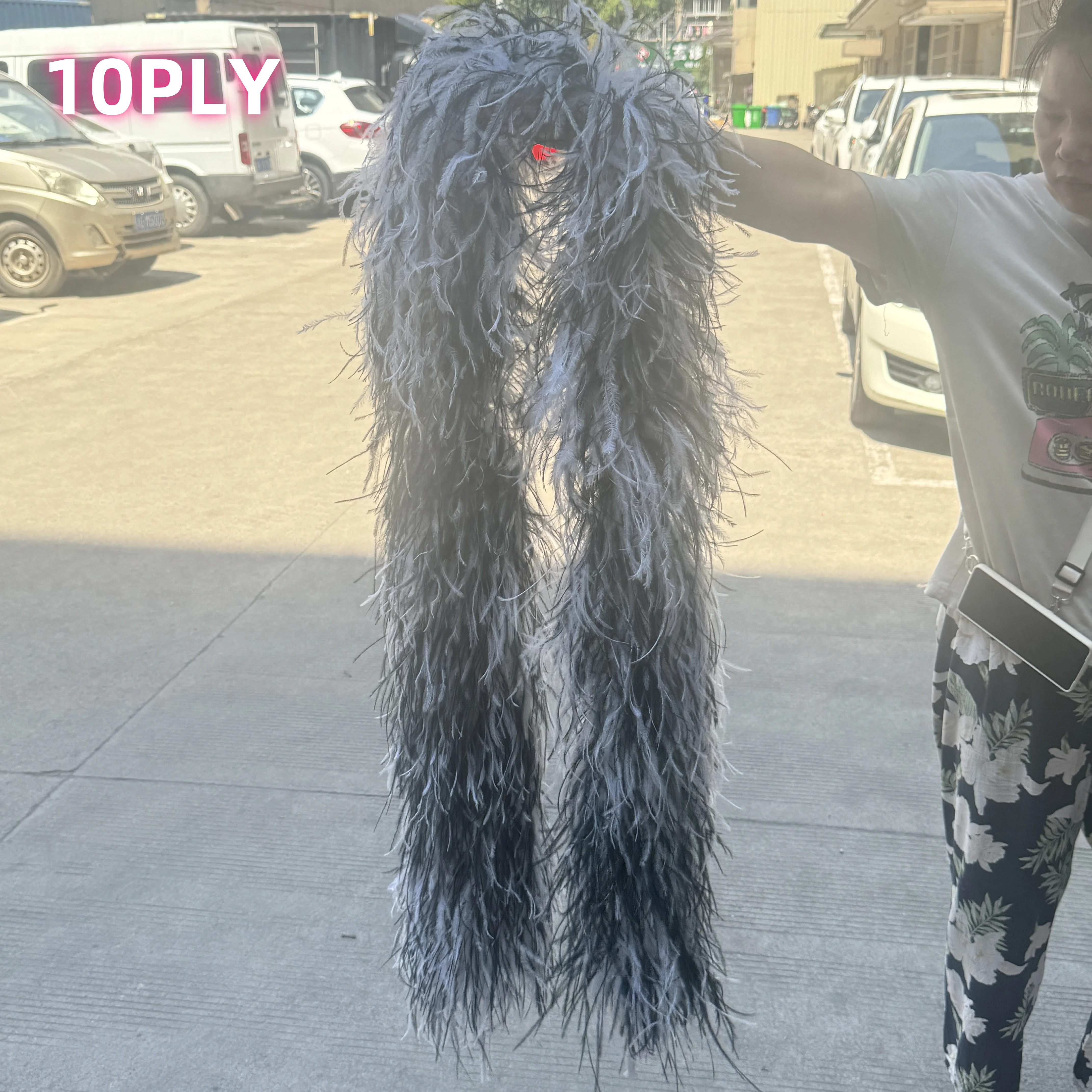 

8Ply 10Ply Ostrich Feather Boa 2M To 4M Ostrich Feathers Trim Scarf for Wedding Dress Sewing Decoration Plume Retro Woman Shawl