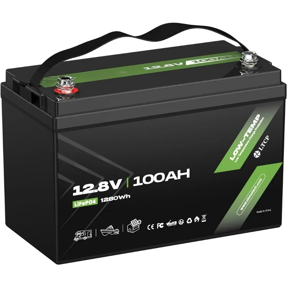 

12V 100Ah LiFePO4 Battery Group31 Lithium Battery with 100A BMS Low Temperature Protection 10-Year Lifespan UP to 15000