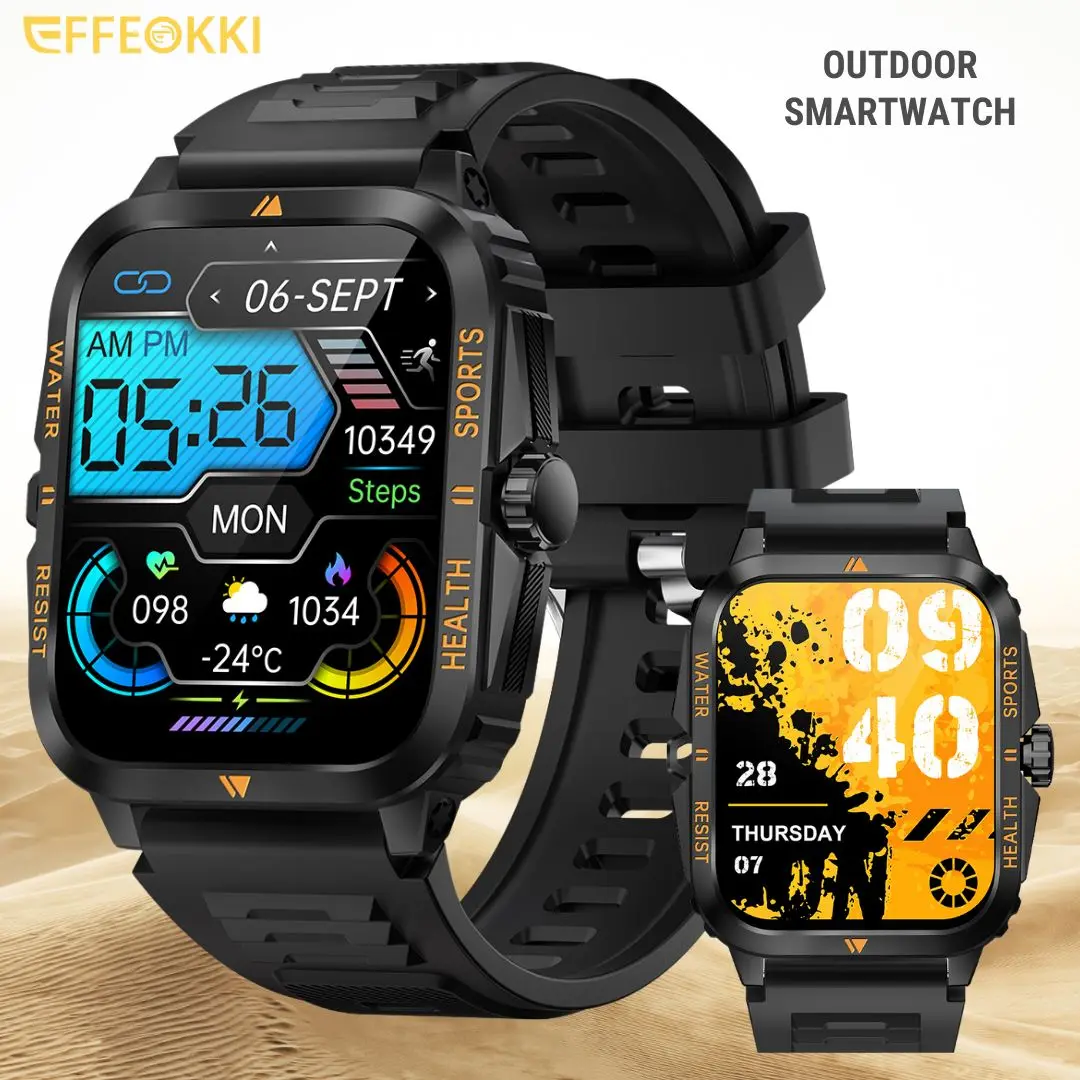 Effeokki Outdoor Smartwatch Military Electronic Watches Multiple Sports Modes Smart Watch Ultra 9 For Iphone