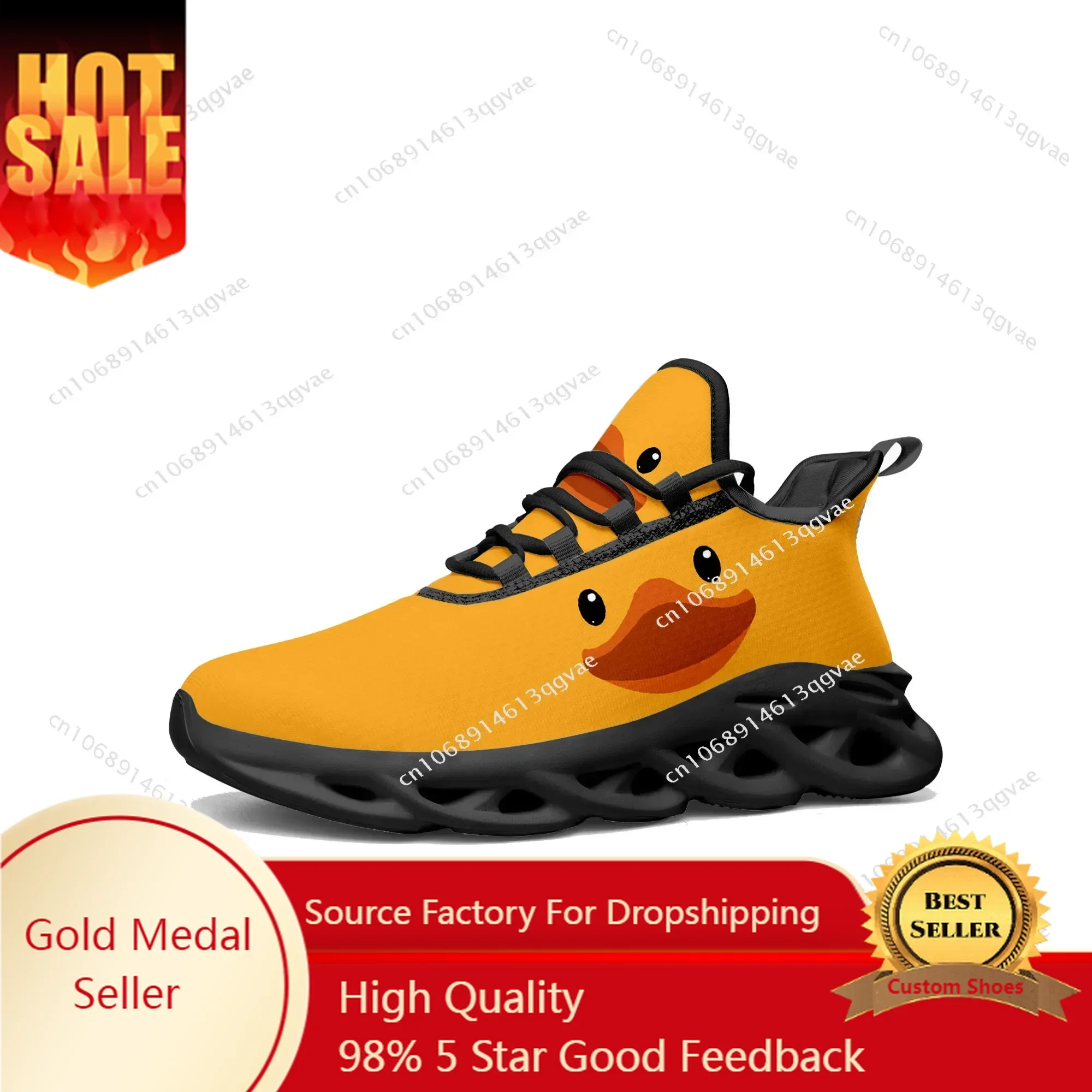 

Yellow Duck Printed Flats Sneakers Mens Womens Sports Running High Quality Sneaker Lace Up Mesh Footwear Tailor-made Shoe Balck