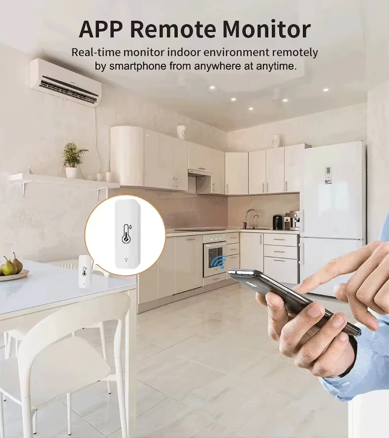 Zigbee Temperatur- und Feuchtigkeitssensor, kompatibel mit der Tuya Smart Life App, intelligentes Innenraumthermometer und Hygrometer, funktioniert mit Alexa und Google. – Detail 5