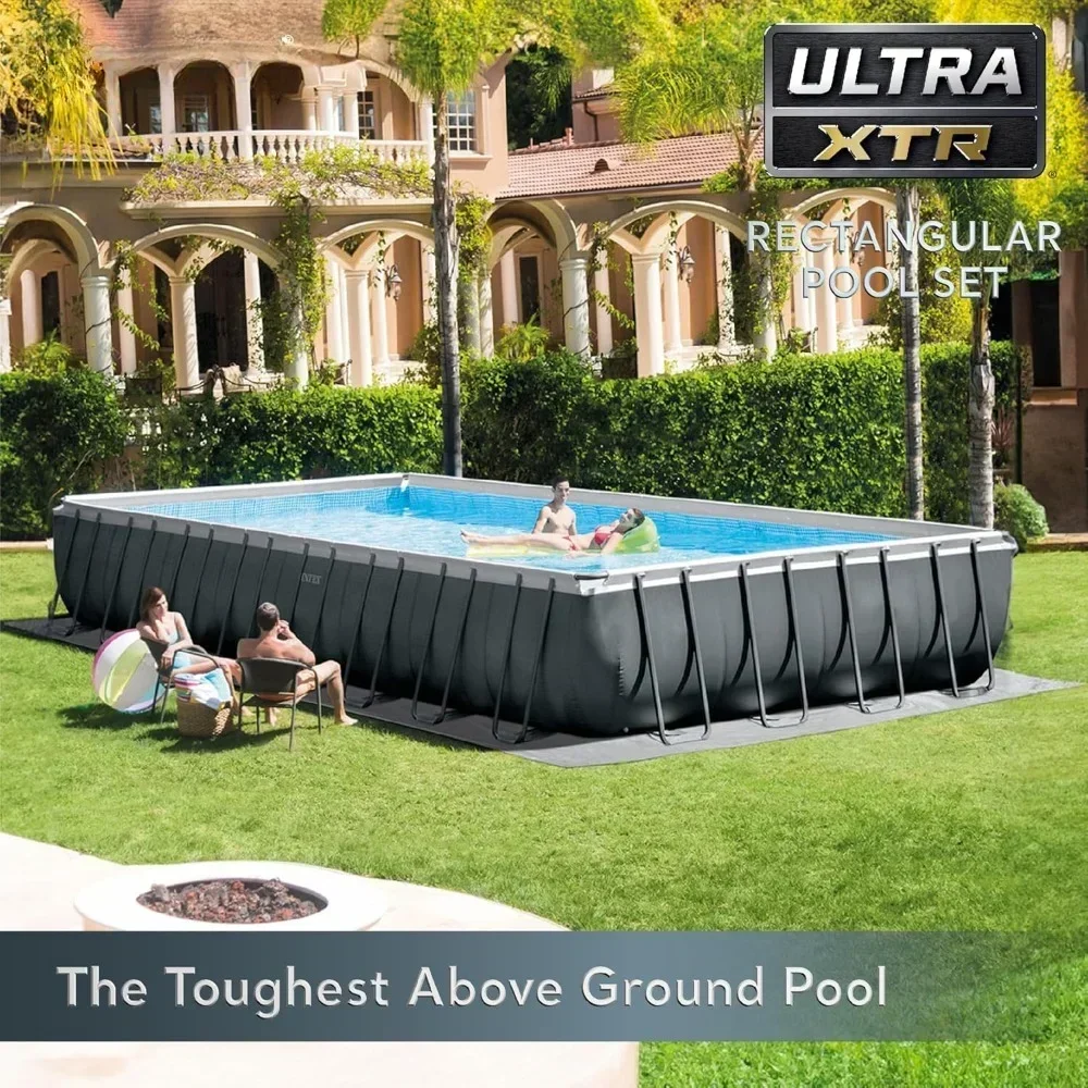 Ultra XTR Deluxe 32x16x52 Above Ground Pool Set: 2800 GPH Sand Filter, SuperTough Puncture/Rust Resistant, Easy Assembly