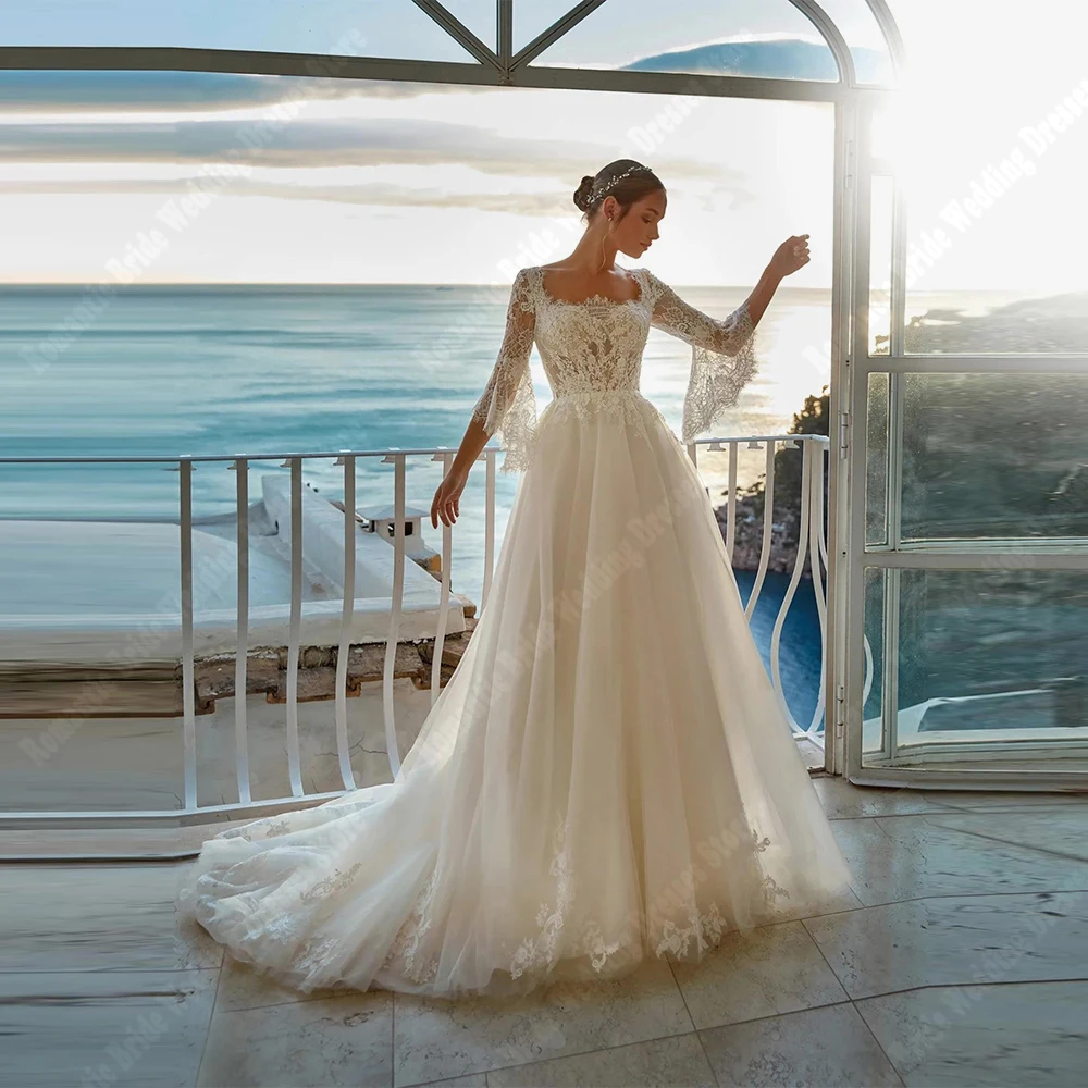 Vestidos De novia elegantes con cuello De corazón para mujer, hermosos vestidos De graduación De línea A, vestidos De princesa De renombre, Vestido De novia con dobladillo esponjoso