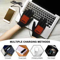 Electric USB Heated Knitted Gloves Full Finger Gloves Non-Slip Touch Screen Thermal Knitting Mitts Thicken Winter Cycling Gloves