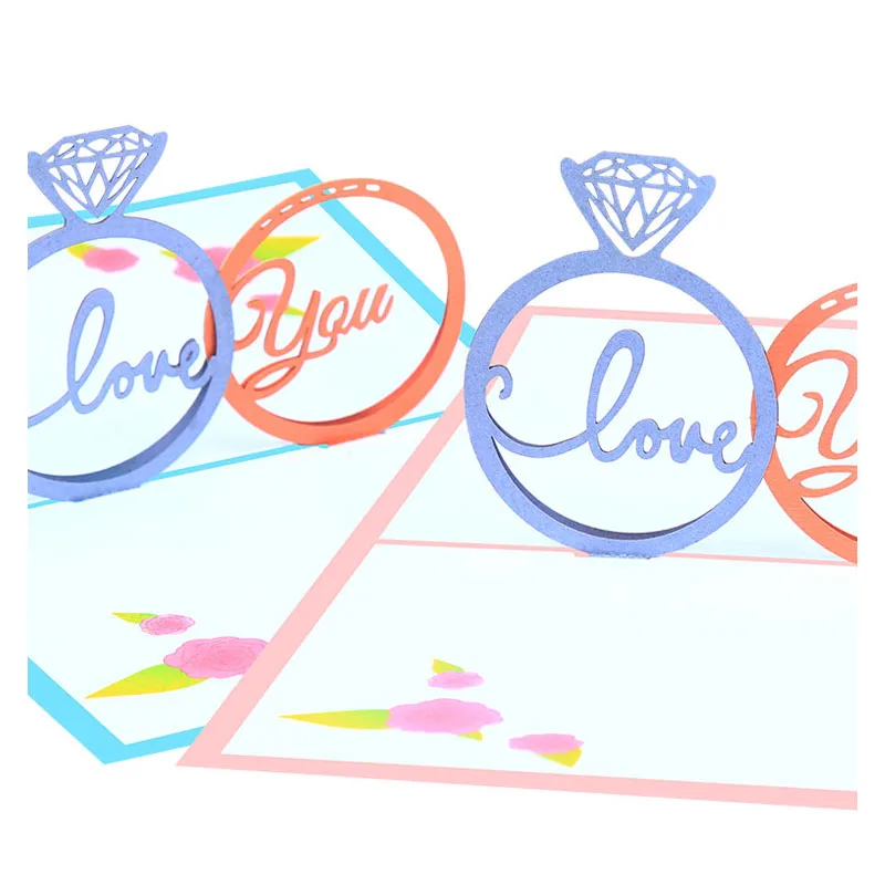

3D Diamond Ring Greeting Card, Valentine's Day, Engagement, Wedding Invitation, Girlfriend, Wife, Anniversary, Birthday Gift