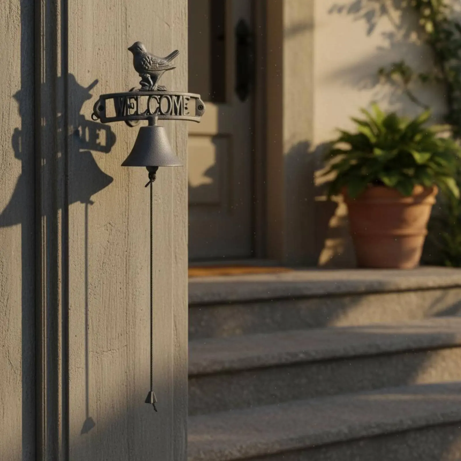 Seraph Wall Gong Pleasant Tone Cast Iron Entry Tone Cast Iron Welcome Gong Sturdy Duty Vintage Design Entry Tone for Patio